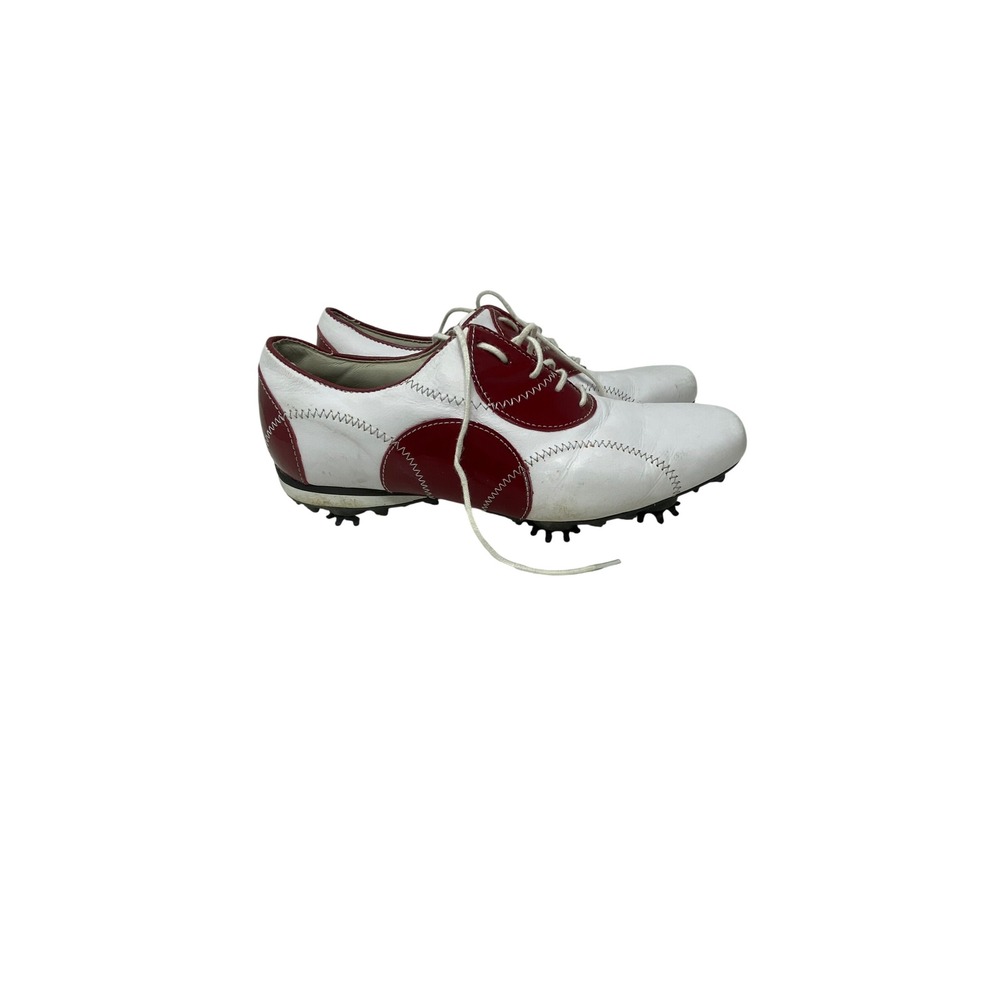 FootJoy LoPro Collection Womens Golf Shoes 8M White Red Patent Leather 97133